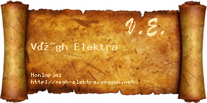 Végh Elektra névjegykártya